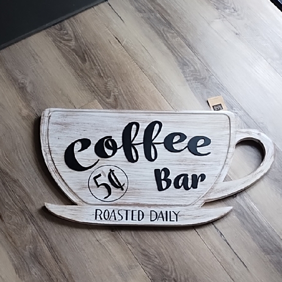 Other - Rustic Coffee Bar Sign - Cream and Black New From Lancaster PA 22W X 12